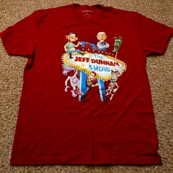 Jeff Dunham Las Vegas Graphic T-shirt Burgundy XXL - Picture 1 of 4